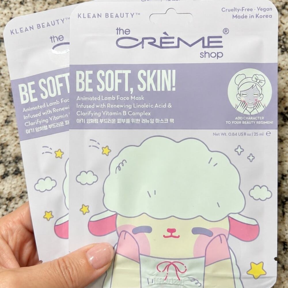 The Creme Shop Be Soft Skin Animated Lamb Sheet Mask 2 Pack K Beauty